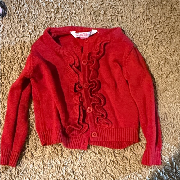 Ruffle Butts Red Ruffle-Front Cardigan - Picture 1 of 1